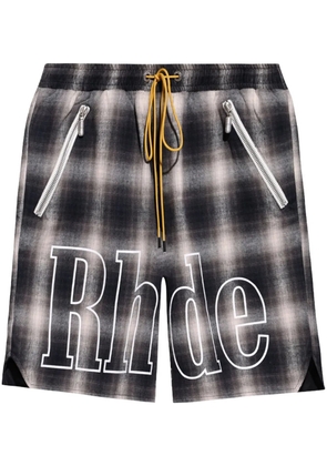 RHUDE check-print track shorts - Black