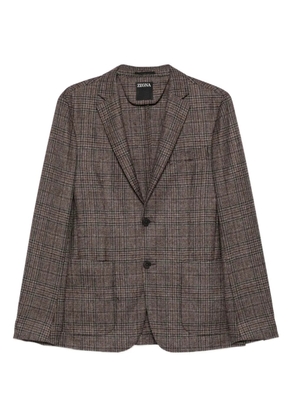 Zegna checked two-button jacket - Brown