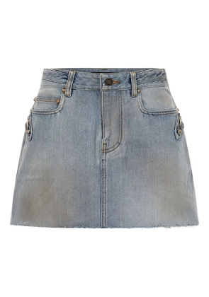 Balenciaga City raw-cut mini skirt - Blue