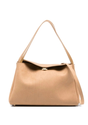 Themoirè flap-closure tote bag - Brown