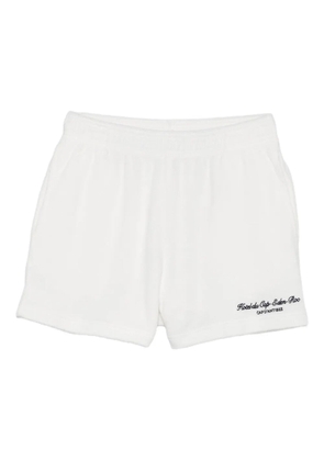 Sporty & Rich embroidered cotton shorts - White