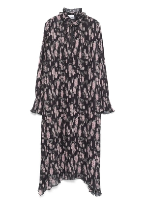 GANNI flora-printed georgette dress - Black