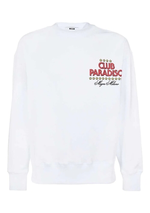 MSGM Club Paradiso cotton sweatshirt - White