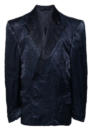 Balenciaga crinkle-effect double-breasted blazer - Blue