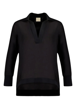 PAULA V-neck long-sleeve top - Black