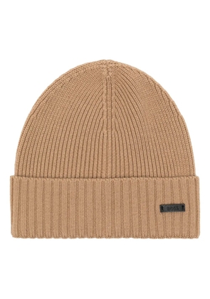 BOSS ribbed-knit beanie - Neutrals