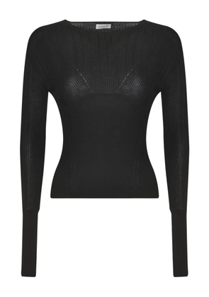Lanvin ribbed long-sleeve top - Black