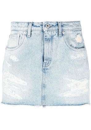 Heron Preston distressed denim skirt - Blue