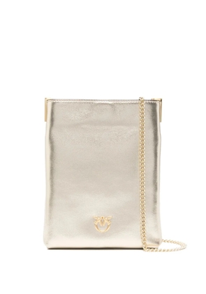 PINKO metallic-effect leather cross body bag - Gold
