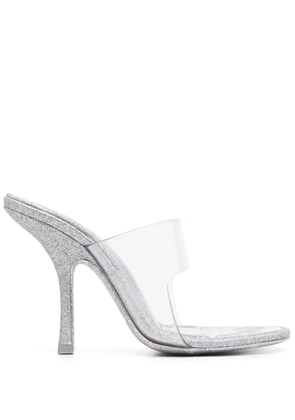 Alexander Wang Nudie 110mm glittered sandals - Silver