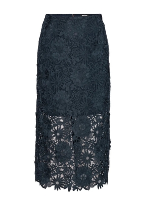 ROTATE BIRGER CHRISTENSEN floral-lace midi skirt - Blue