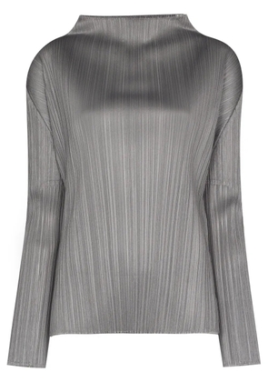 Pleats Please Issey Miyake cowl-neck top - Grey