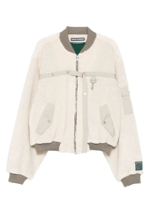 Reese Cooper fleece-texture bomber jacket - Neutrals