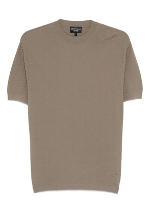 Emporio Armani textured short-sleeve T-shirt - Green