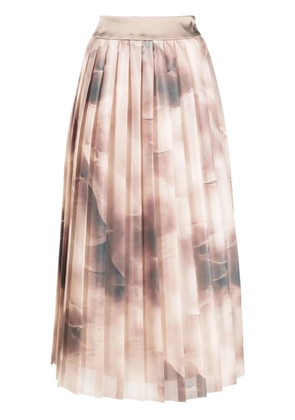 Peserico pleated organza midi skirt - Neutrals