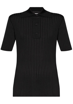 Jil Sander ribbed polo top - Black