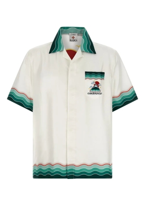 Casablanca Montagne Ondulée silk shirt - White
