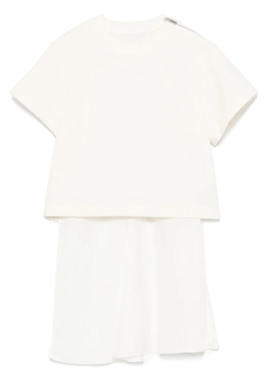 sacai contrast-panel T-shirt - Neutrals