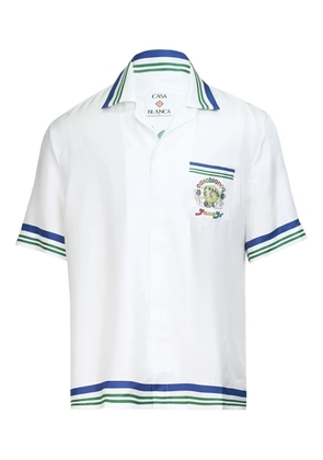 Casablanca cuban collar short sleeve shirt - White