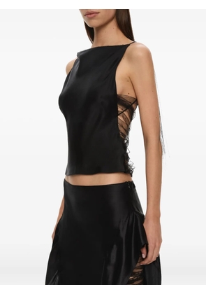 Christopher Esber Lattice lace silk top - Black