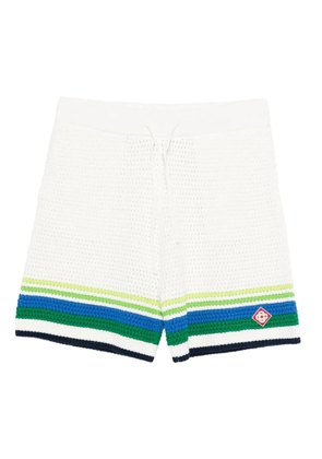 Casablanca stripe-detail knitted shorts - White