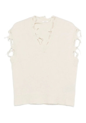 Haikure distressed-finish top - Neutrals