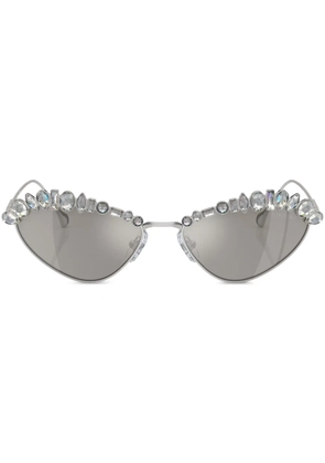 Swarovski Eyewear crystal-embellished cat-eye frame sunglasses - Silver