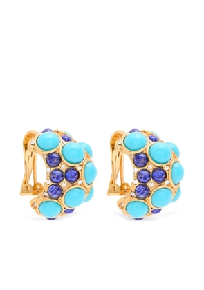 Kenneth Jay Lane stone embellished clip earrings - Gold