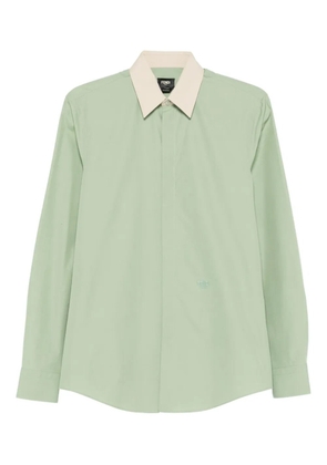 FENDI poplin contrast-collar shirt - Green