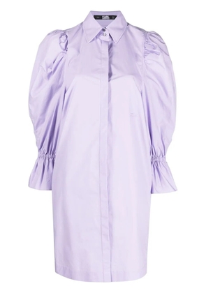 Karl Lagerfeld puff-sleeve organic-cotton shirt dress - Purple
