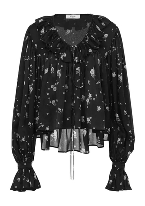 Chloé ruffled floral print blouse - Black