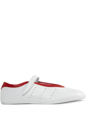 adidas Stan smith leather strap ballet flats - White