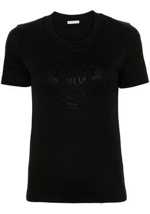 Moncler rhinestone-logo T-shirt - Black
