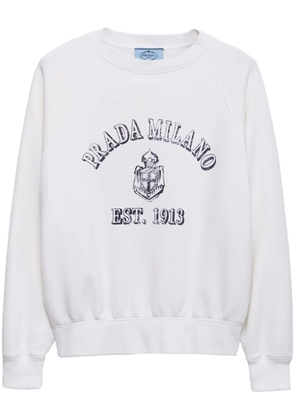 Prada cotton crew-neck sweatshirt - White