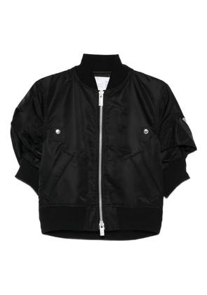 sacai puff-sleeve bomber jacket - Black
