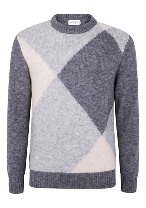 Ballantyne diamond-pattern wool sweater - Grey