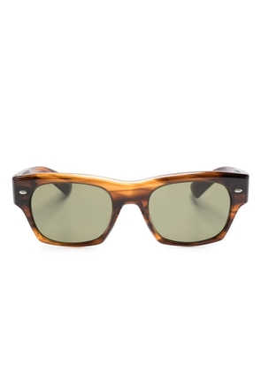Oliver Peoples tortoiseshell-effect rectangle-frame sunglasses - Brown