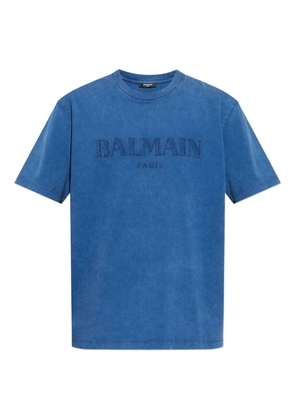 Balmain embroidered-logo t-shirt - Blue
