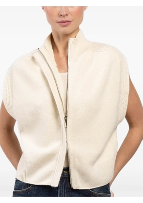 SA SU PHI zip-up sleeveless cardigan - Neutrals