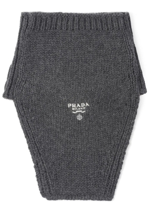Prada logo-embroidered cashmere dickey - Grey
