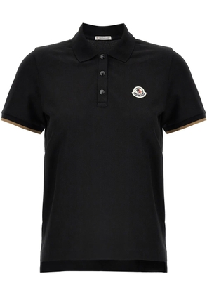Moncler logo-patch polo top - Black