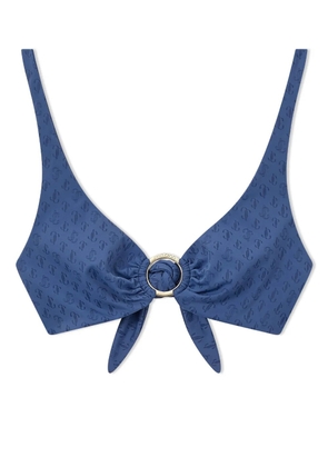 Jimmy Choo Sira logo-print bikini top - Blue