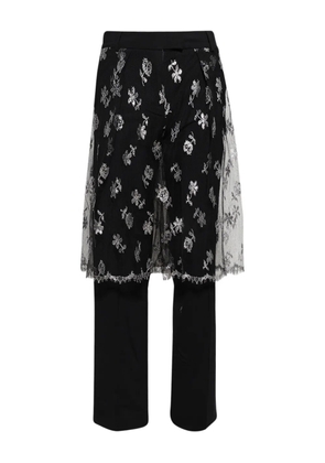 Christopher Esber floral-lace trousers - Black
