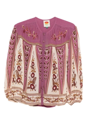 FARM Rio floral embroidered shirt - Purple