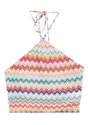Missoni chevron halterneck top - Neutrals