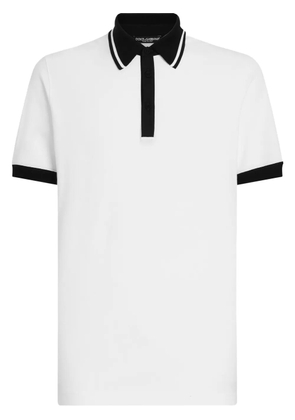 Dolce & Gabbana contrast-trim polo shirt - White