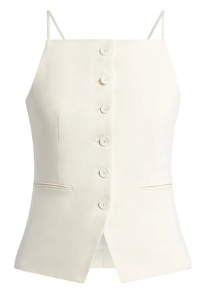 STAUD Una buttoned top - Neutrals