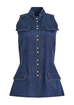 Rosie Assoulin ridged buttoned vest - Blue