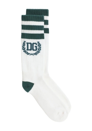 Dolce & Gabbana striped logo socks - White