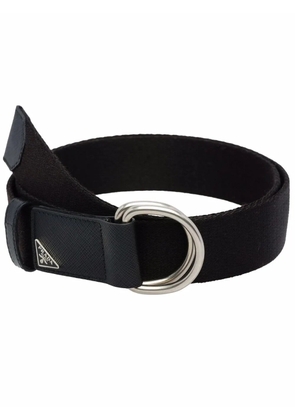 Prada triangle-logo woven belt - Black
